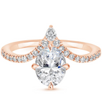 18K Solid Gold Neenah Unique Oval Lab Diamond Ring