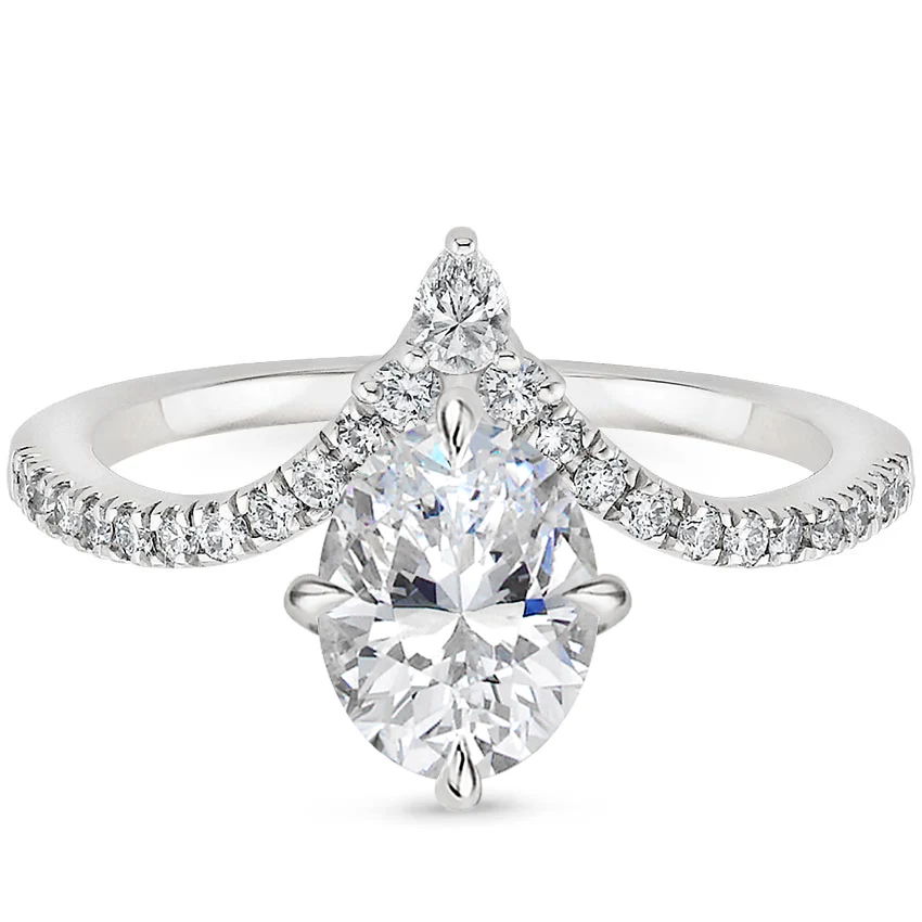 Neenah Unique Lab Grown Diamond Engagement Ring in 18k Gold - Oval