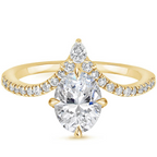 18K Solid Gold Neenah Unique Oval Lab Diamond Ring