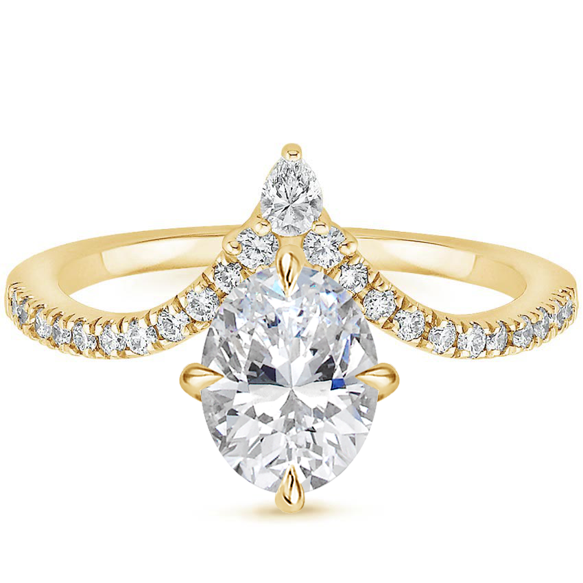 Neenah Unique Lab Grown Diamond Engagement Ring in 18k Gold - Oval