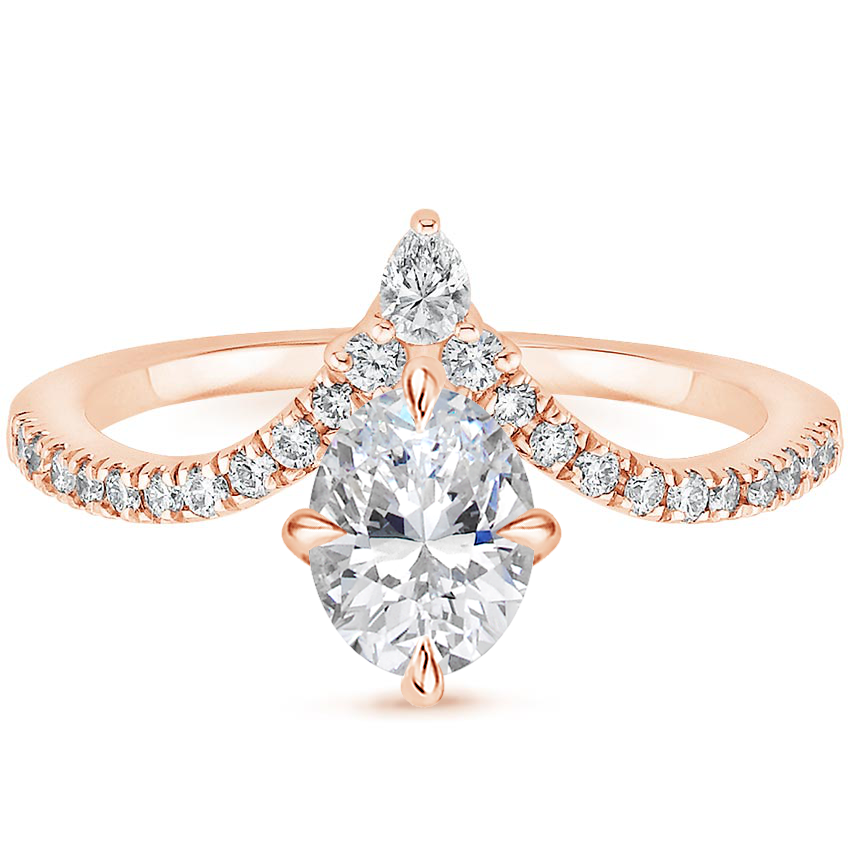 Neenah Unique Lab Grown Diamond Engagement Ring in 18k Gold - Oval