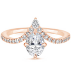 18K Solid Gold Neenah Unique Oval Lab Diamond Ring