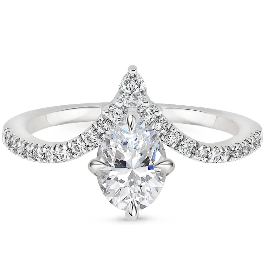 Neenah Unique Lab Grown Diamond Engagement Ring in 18k Gold - Oval