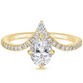 18K Solid Gold Neenah Unique Oval Lab Diamond Ring