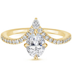 18K Solid Gold Neenah Unique Oval Lab Diamond Ring