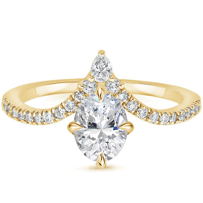 Neenah Unique Lab Grown Diamond Engagement Ring in 18k Gold - Oval