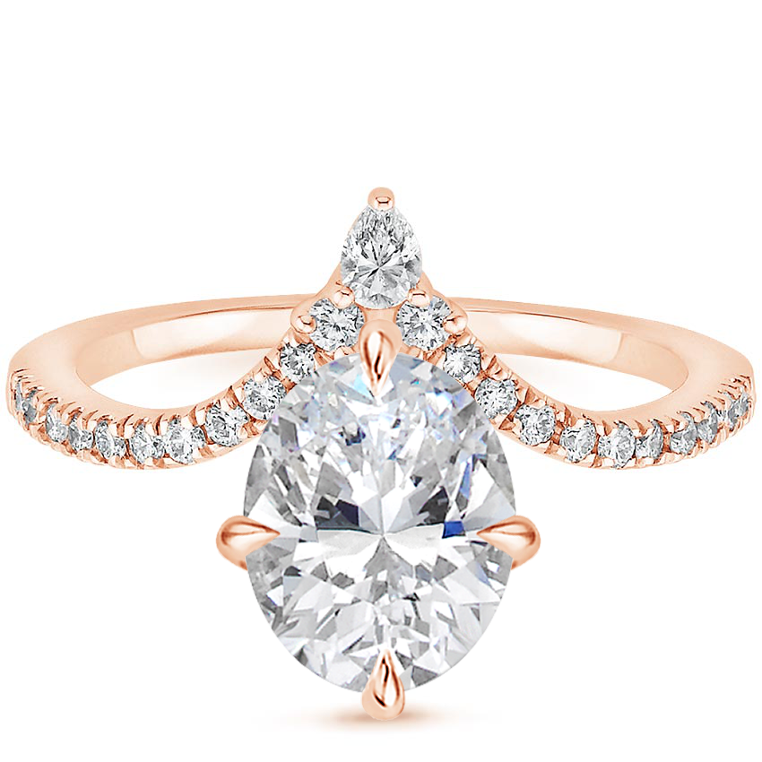 Neenah Unique Lab Grown Diamond Engagement Ring in 18k Gold - Oval
