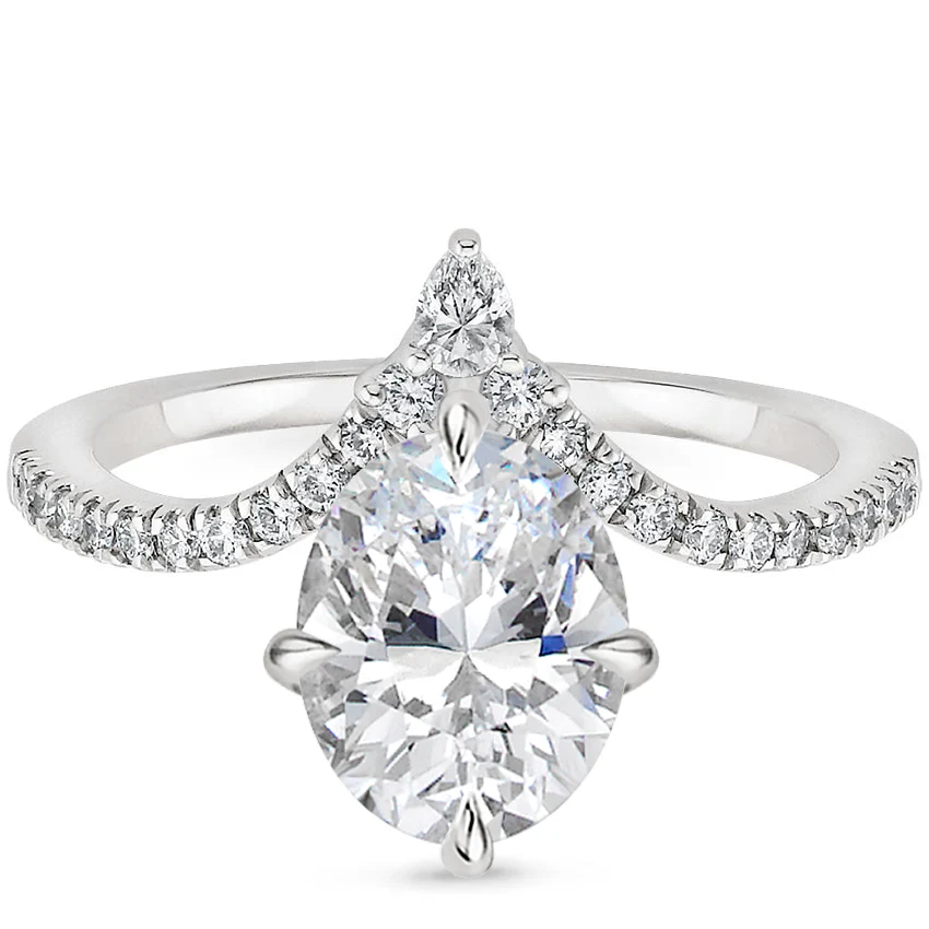 Neenah Unique Lab Grown Diamond Engagement Ring in 18k Gold - Oval