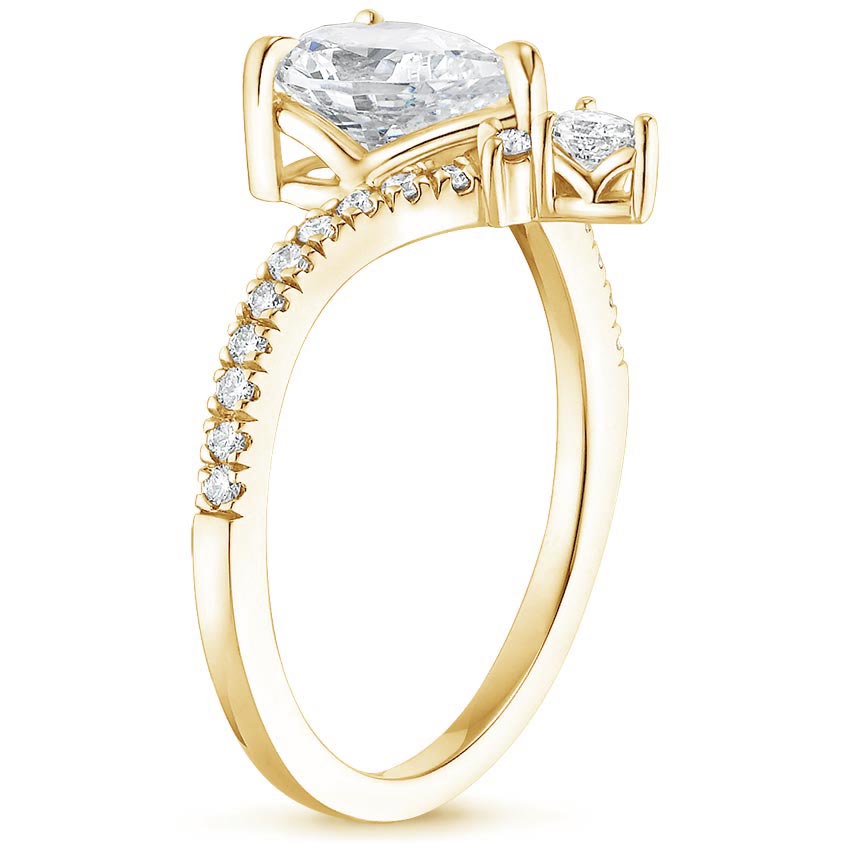 Neenah Unique Lab Grown Diamond Engagement Ring in 18k Gold - Oval