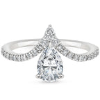Pear Cut Chevron Pavé Engagement Ring in Solid Gold⁠