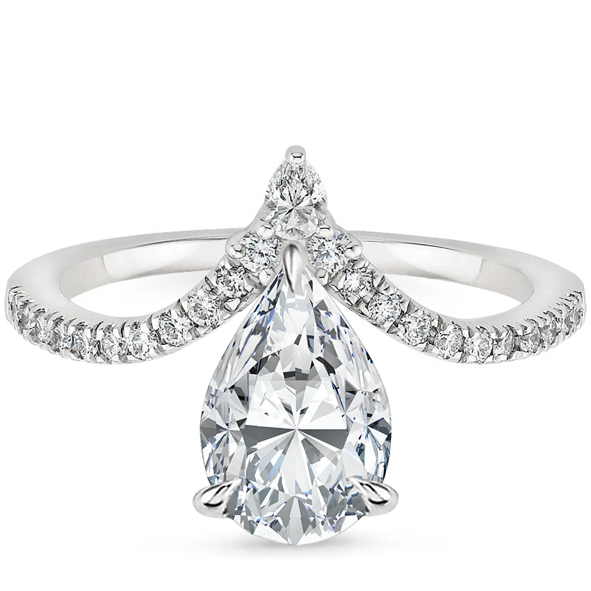 Neenah Unique Lab Grown Diamond Engagement Ring in 18k Gold - Pear