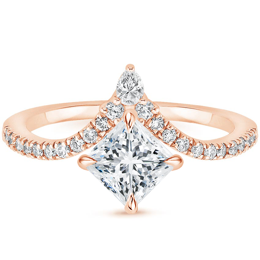 Neenah Unique Lab Grown Diamond Engagement Ring in 18k Gold - Princess