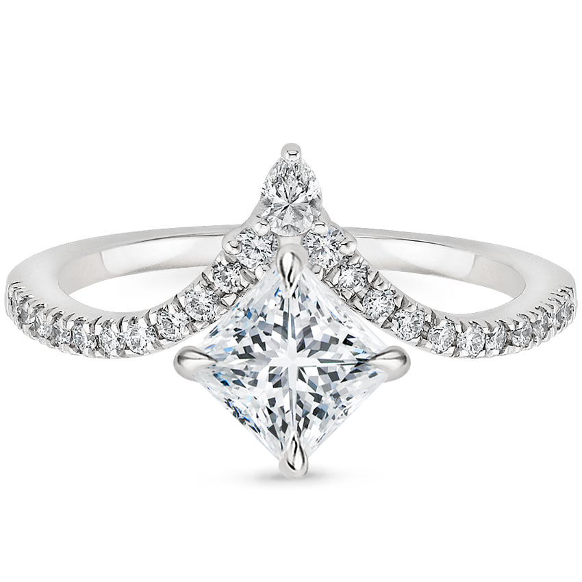 Neenah Unique Lab Grown Diamond Engagement Ring in 18k Gold - Princess