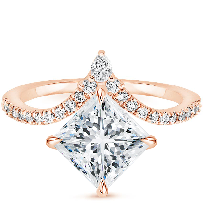 Neenah Unique Lab Grown Diamond Engagement Ring in 18k Gold - Princess