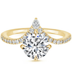 18K Solid Gold Neenah Round Diamond Engagement Ring