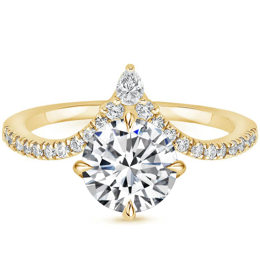 Neenah Lab Grown Diamond Engagement Ring in 18k Gold - Round