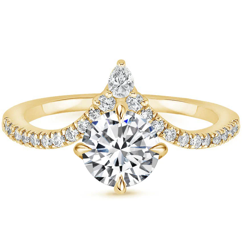 Neenah Lab Grown Diamond Engagement Ring in 18k Gold - Round