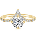 18K Solid Gold Neenah Round Diamond Engagement Ring