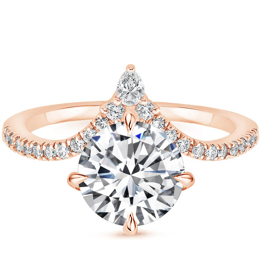 Neenah Lab Grown Diamond Engagement Ring in 18k Gold - Round