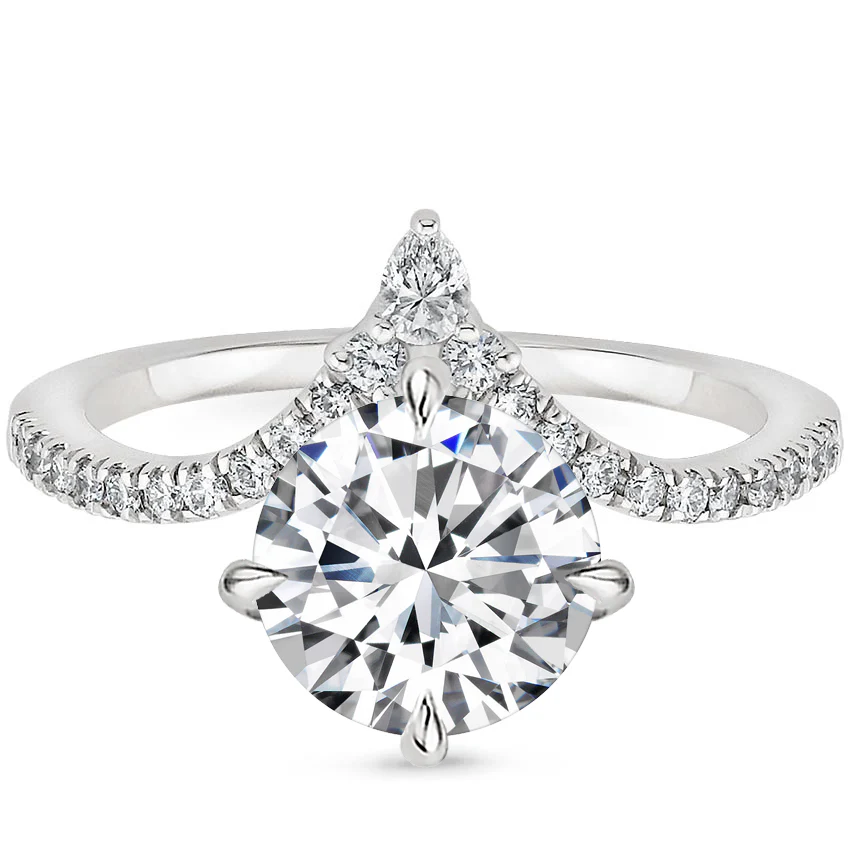 Neenah Lab Grown Diamond Engagement Ring in 18k Gold - Round