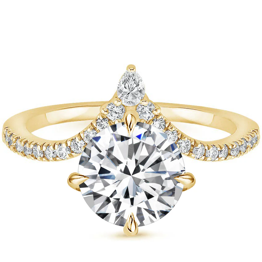 Neenah Lab Grown Diamond Engagement Ring in 18k Gold - Round