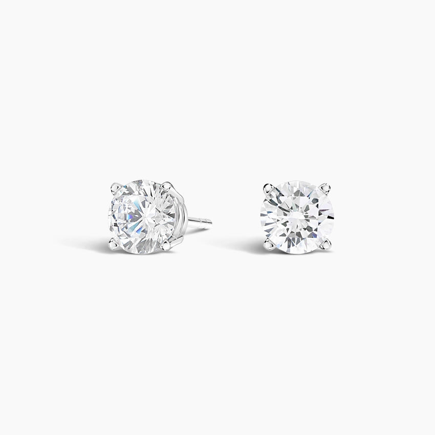 Round Stud Lab Diamond Earrings ( 0.5 ct * 2 ) 18K Gold