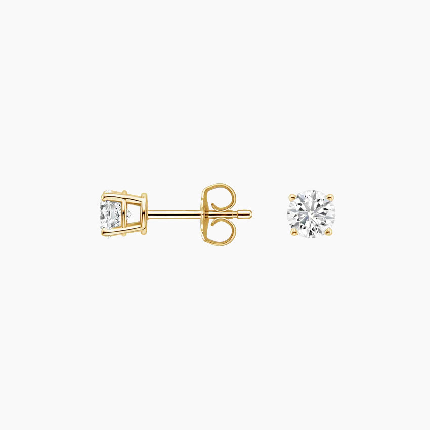 Round Stud Lab Diamond Earrings ( 0.15 ct * 2 ) 18K Gold