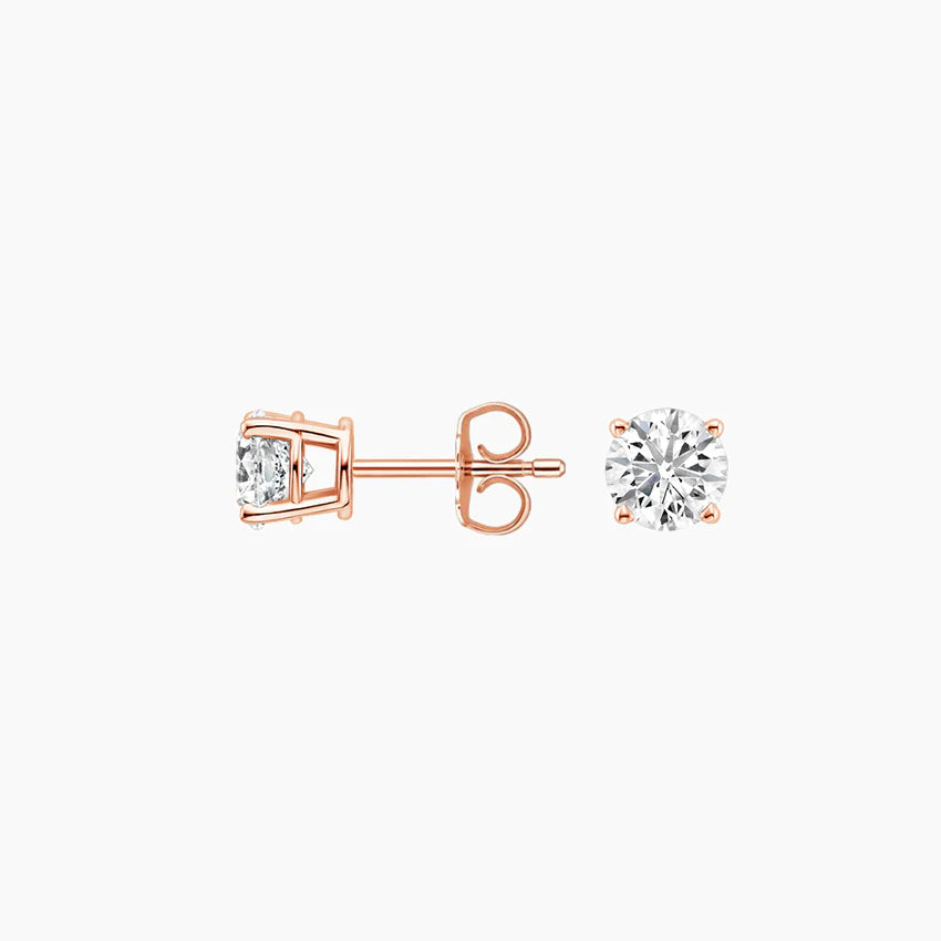 Round Stud Lab Diamond Earrings ( 0.25 ct * 2 ) 18K Gold