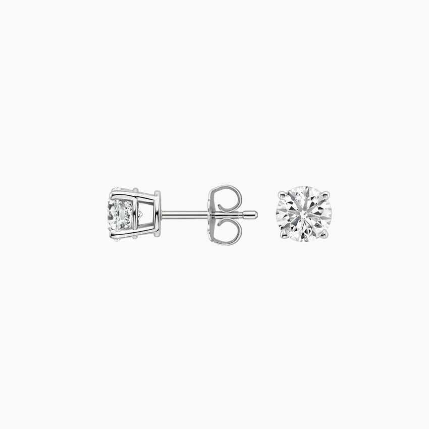 Round Stud Lab Diamond Earrings ( 0.25 ct * 2 ) 18K Gold