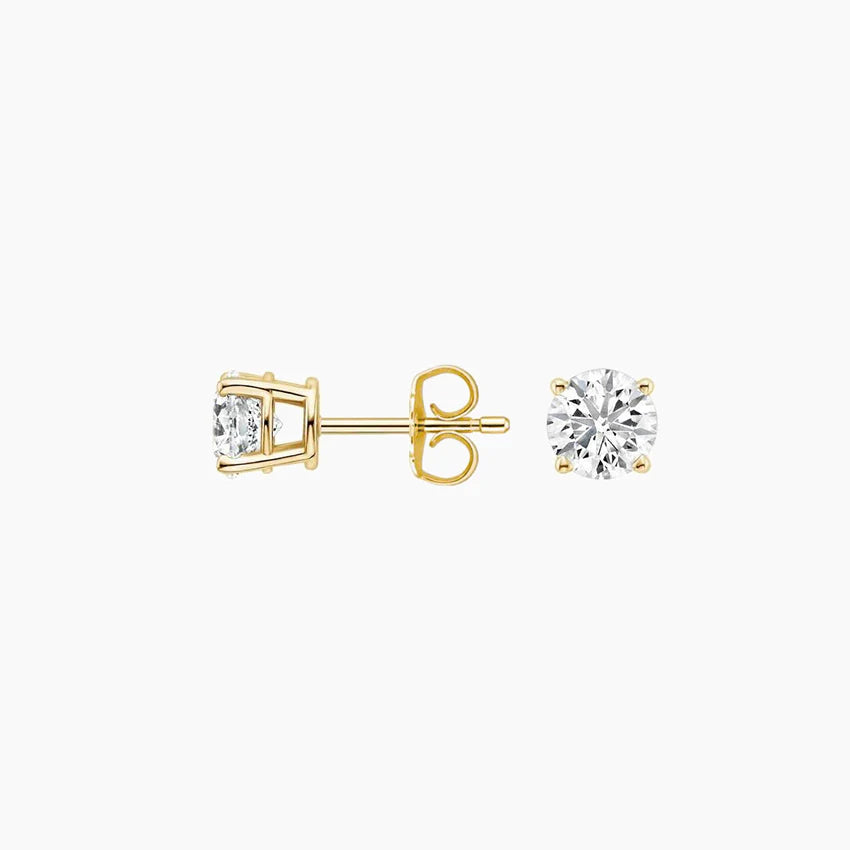 Round Stud Lab Diamond Earrings ( 0.25 ct * 2 ) 18K Gold