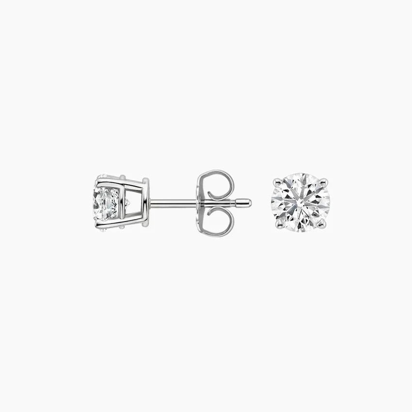 Round Stud Lab Diamond Earrings ( 0.35 ct * 2 ) 18K Gold