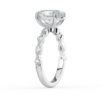 18K Solid Gold Tamila Oval Accent Lab Diamond Ring