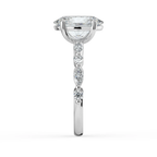 18K Solid Gold Tamila Oval Accent Lab Diamond Ring