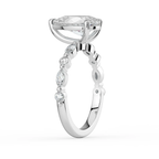 18K Solid Gold Tamila Pear Accent Lab Diamond Ring