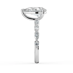 18K Solid Gold Tamila Pear Accent Lab Diamond Ring
