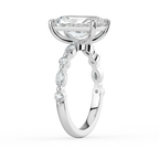 18K Solid Gold Tamila Radiant Accent Lab Diamond Ring