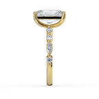 18K Solid Gold Tamila Radiant Accent Lab Diamond Ring