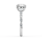 18K Solid Gold Tamila Round Accent Lab Diamond Ring