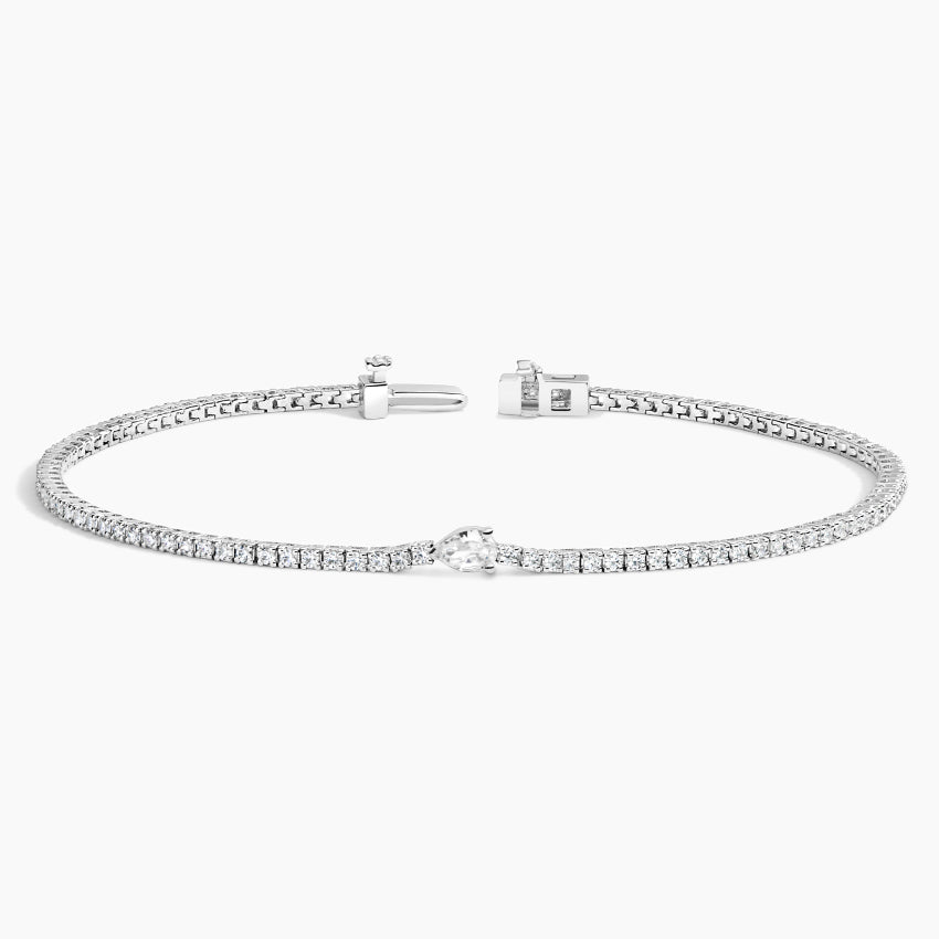 Pear & Round Bespoke Lab Diamond Tennis Bracelet ( 2 ct. tw.) 18K Gold