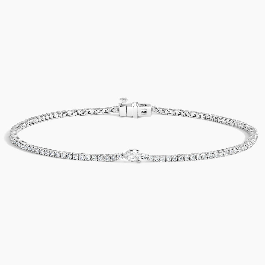 Pear & Round Bespoke Lab Diamond Tennis Bracelet ( 2 ct. tw.) 18K Gold