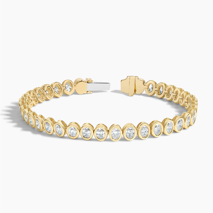 Oval Bezel Tennis Bracelet ( 4 ct tw. ) 18K Gold