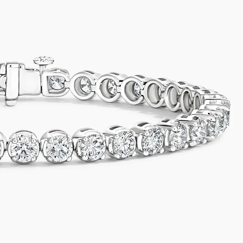Round Bezel Tennis Bracelet ( 10 ct tw. ) 18K Gold