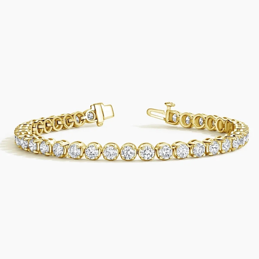 Round Bezel Tennis Bracelet ( 10 ct tw. ) 18K Gold