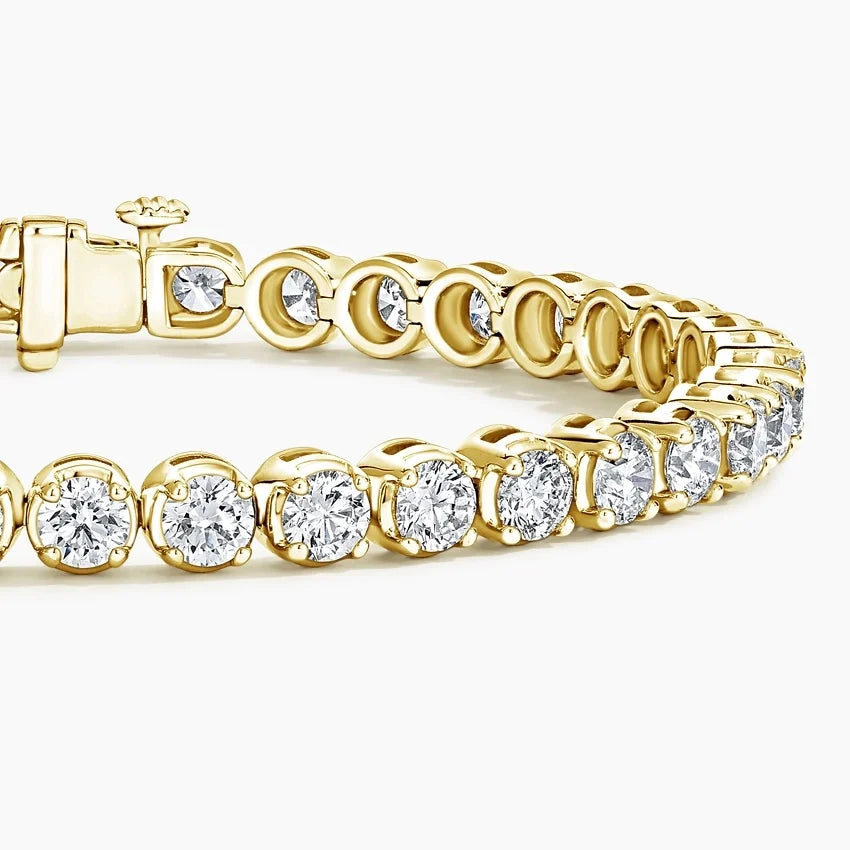 Round Bezel Tennis Bracelet ( 10 ct tw. ) 18K Gold