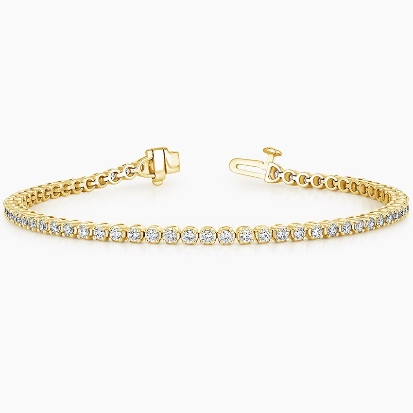 Round Bezel Tennis Bracelet ( 2 ct tw. ) 18K Gold