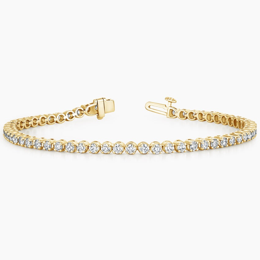 Round Bezel Tennis Bracelet ( 3 ct tw. ) 18K Gold