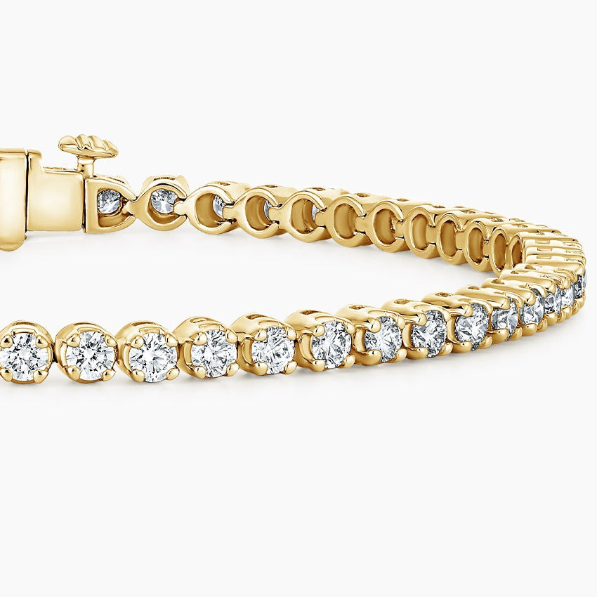 Round Bezel Tennis Bracelet ( 3 ct tw. ) 18K Gold