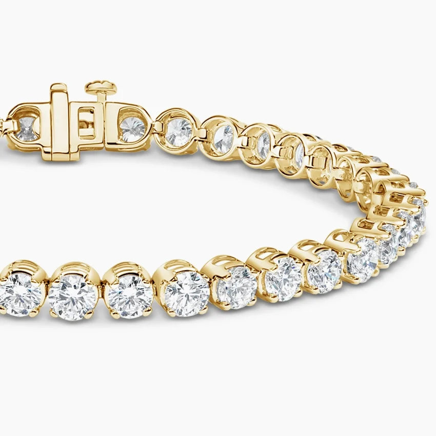 Round Bezel Tennis Bracelet ( 4 ct tw. ) 18K Gold