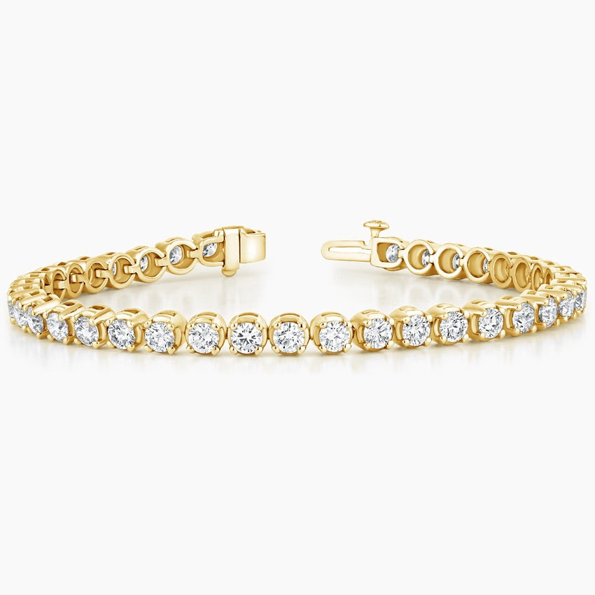 Round Bezel Tennis Bracelet ( 7 ct tw. ) 18K Gold