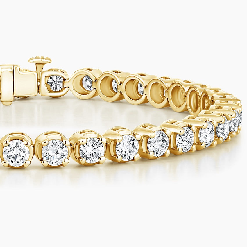 Round Bezel Tennis Bracelet ( 7 ct tw. ) 18K Gold